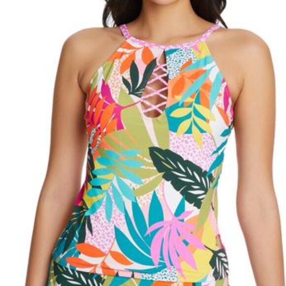 Bleu by Rod Beattie Wild at Heart High-Neck Tankini Top - Picture 1 of 8